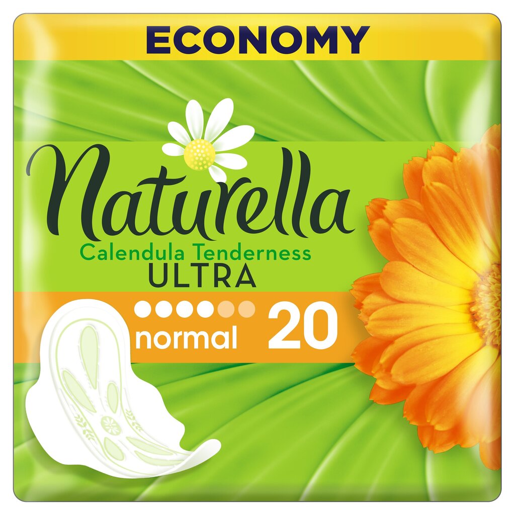 Hügieenisidemed Naturella Ultra Normal Calendula 20 tk цена и информация | Tampoonid, hügieenisidemed ja menstruaalanumad | hansapost.ee