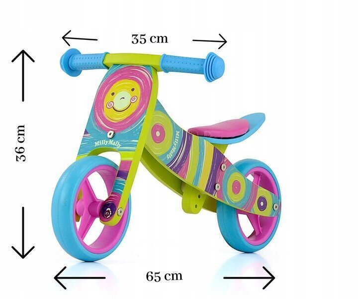 Tasakaalu kolmerattaline/jalgratas Milly Mally Rainbow hind ja info | Jooksurattad lastele | hansapost.ee