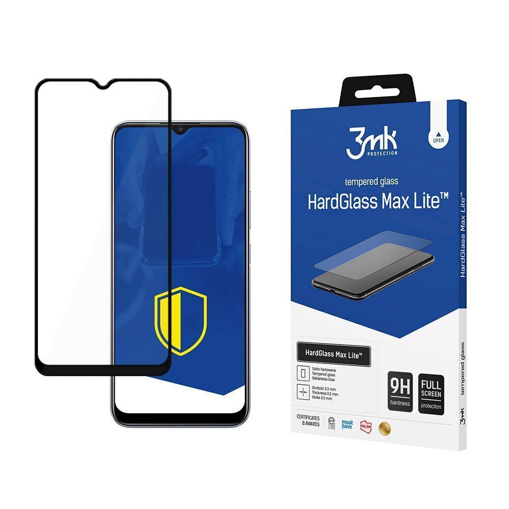 Ekraani kaitse Realme C21 must - 3mk HardGlass Max Lite™ hind ja info | Ekraani kaitseklaasid ja kaitsekiled | hansapost.ee