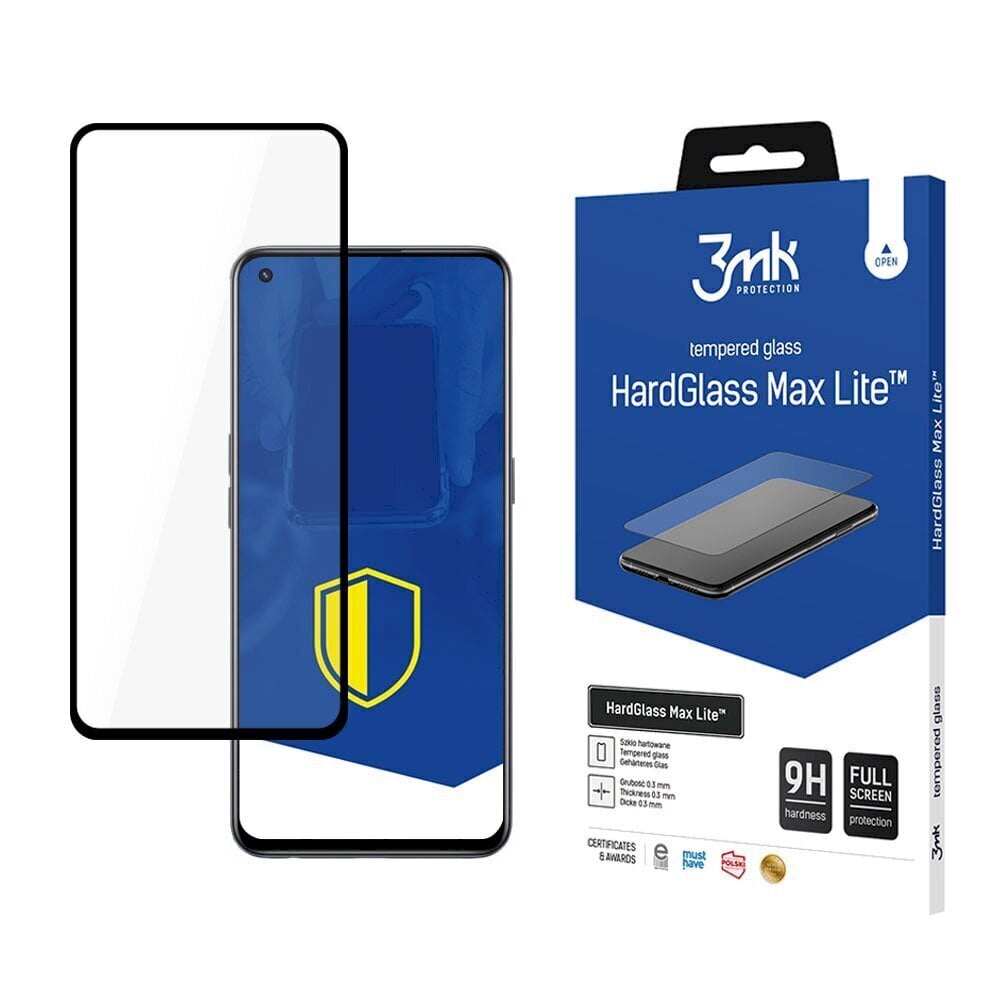 Ekraani kaitse Realme GT Master Black - 3mk HardGlass Max Lite™ hind ja info | Ekraani kaitseklaasid ja kaitsekiled | hansapost.ee
