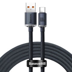 Kaabel Baseus Crystal USB to USB-C, 100W, 2m (must) hind ja info | Mobiiltelefonide kaablid | hansapost.ee