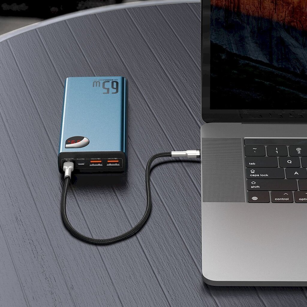 Akupank Baseus Adaman Metal 20000mAh PD QC 3.0 65W 2xUSB + USB-C + micro USB (sinine) hind ja info | Akupangad | hansapost.ee