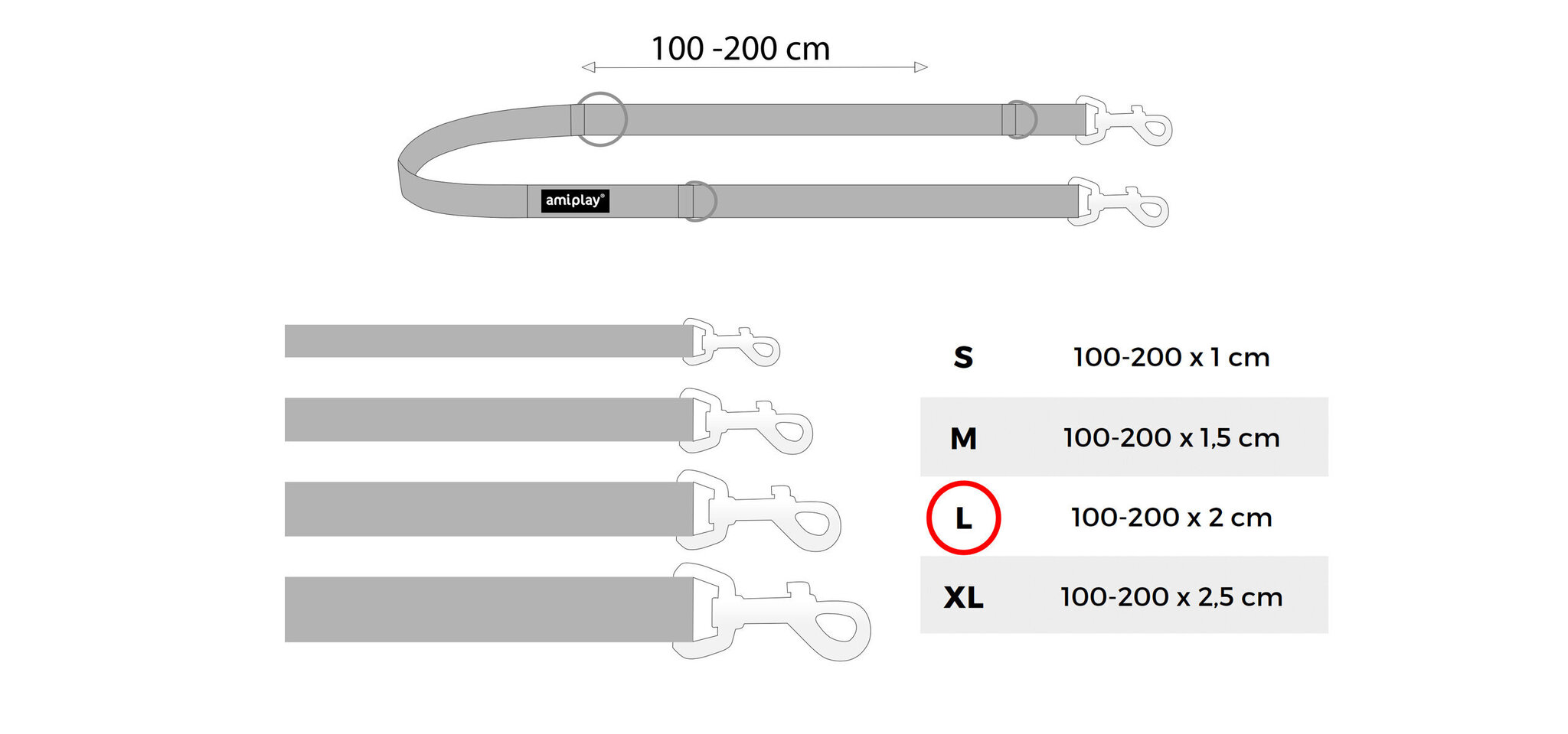 Amiplay jalutusrihm 6 in 1 Reflective, L, punane hind ja info | Jalutusrihmad koertele | hansapost.ee