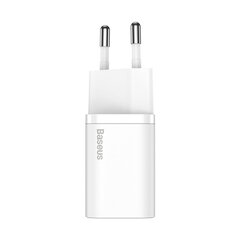 Сетевое зарядное устройство Baseus CCSUP-B02, USB-C, 20W, 3A, белое цена и информация | Зарядные устройства для телефонов | hansapost.ee