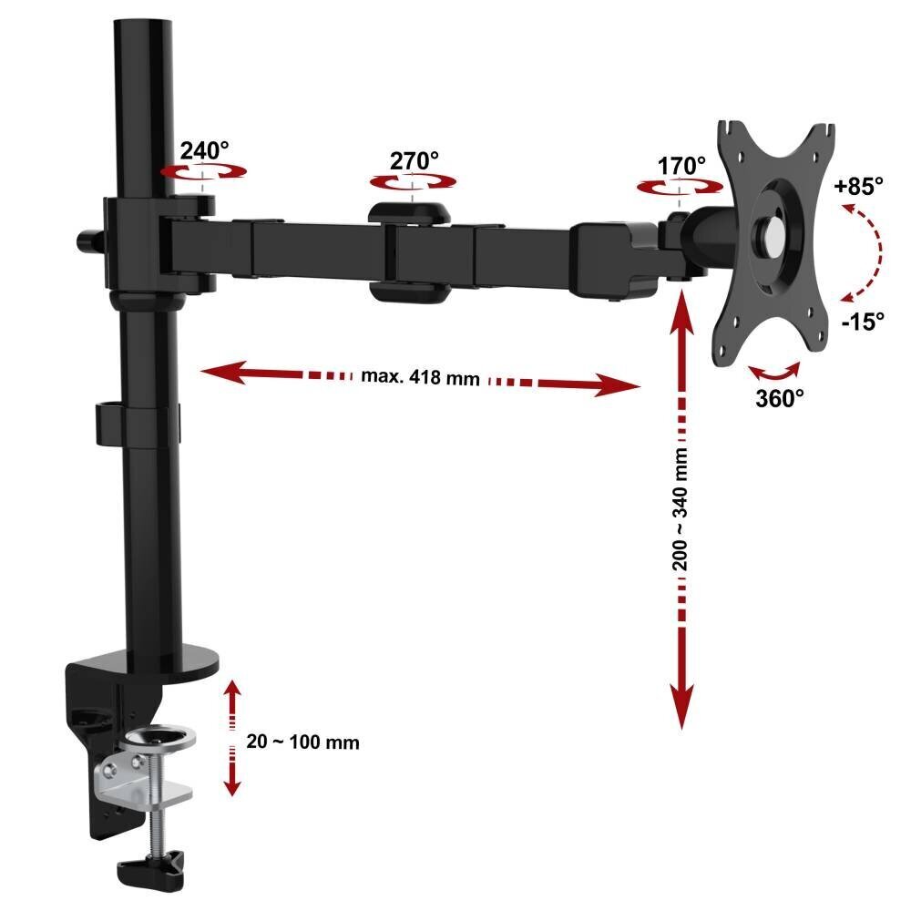 NF 11 17"-30" (suurus 10*10, suurus 10kg) цена и информация | Monitori kinnitused | hansapost.ee