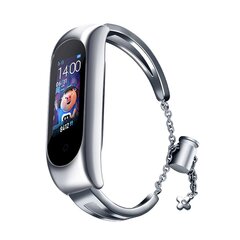 Fusion Metal Bracelet rihm kellaks Xiaomi Mi Band 3 / 4 / 5 / 6 hõbedane hind ja info | Nutikellade aksessuaarid ja tarvikud | hansapost.ee