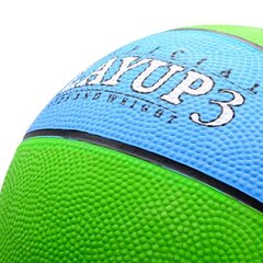 Korvpalli pall METEOR LAYUP, suurus 3, sinine/roheline hind ja info | Korvpallid | hansapost.ee