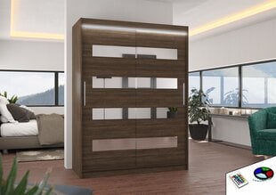 LED valgustusega kapp ADRK Furniture Baltic, tumepruun цена и информация | Шкафы | hansapost.ee