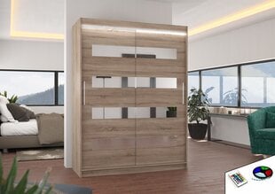 LED valgustusega kapp ADRK Furniture Baltic, pruun цена и информация | Шкафы | hansapost.ee