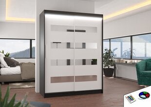 LED valgustusega kapp ADRK Furniture Baltic, must/valge цена и информация | Шкафы | hansapost.ee