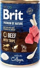 Brit Premium by Nature konserv koertele Beef with Tripes 400g hind ja info | Koerakonservid | hansapost.ee