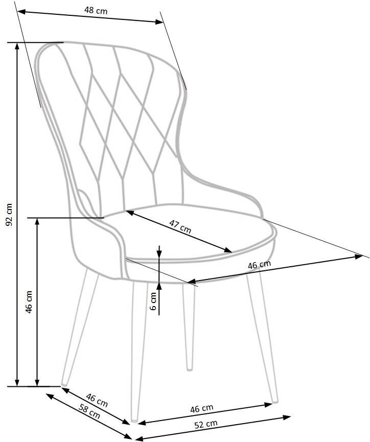 Toolide komplekt Halmar K366, 2 tooli, punane цена и информация | Köögitoolid, söögitoolid | hansapost.ee