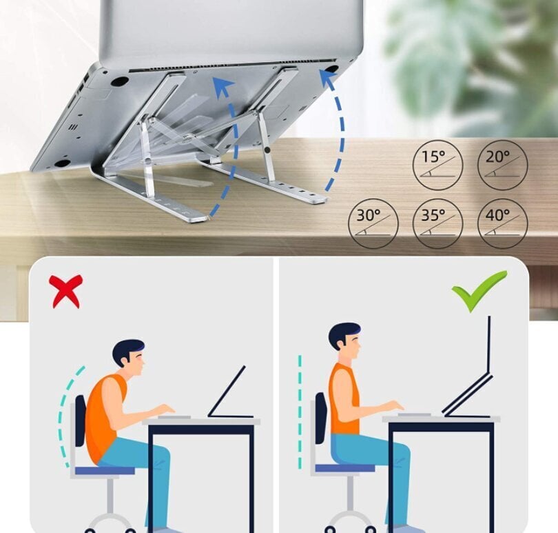 Swissten Aluminium Stand for Notebook 10 - 15" Grey цена и информация | Sülearvuti tarvikud | hansapost.ee