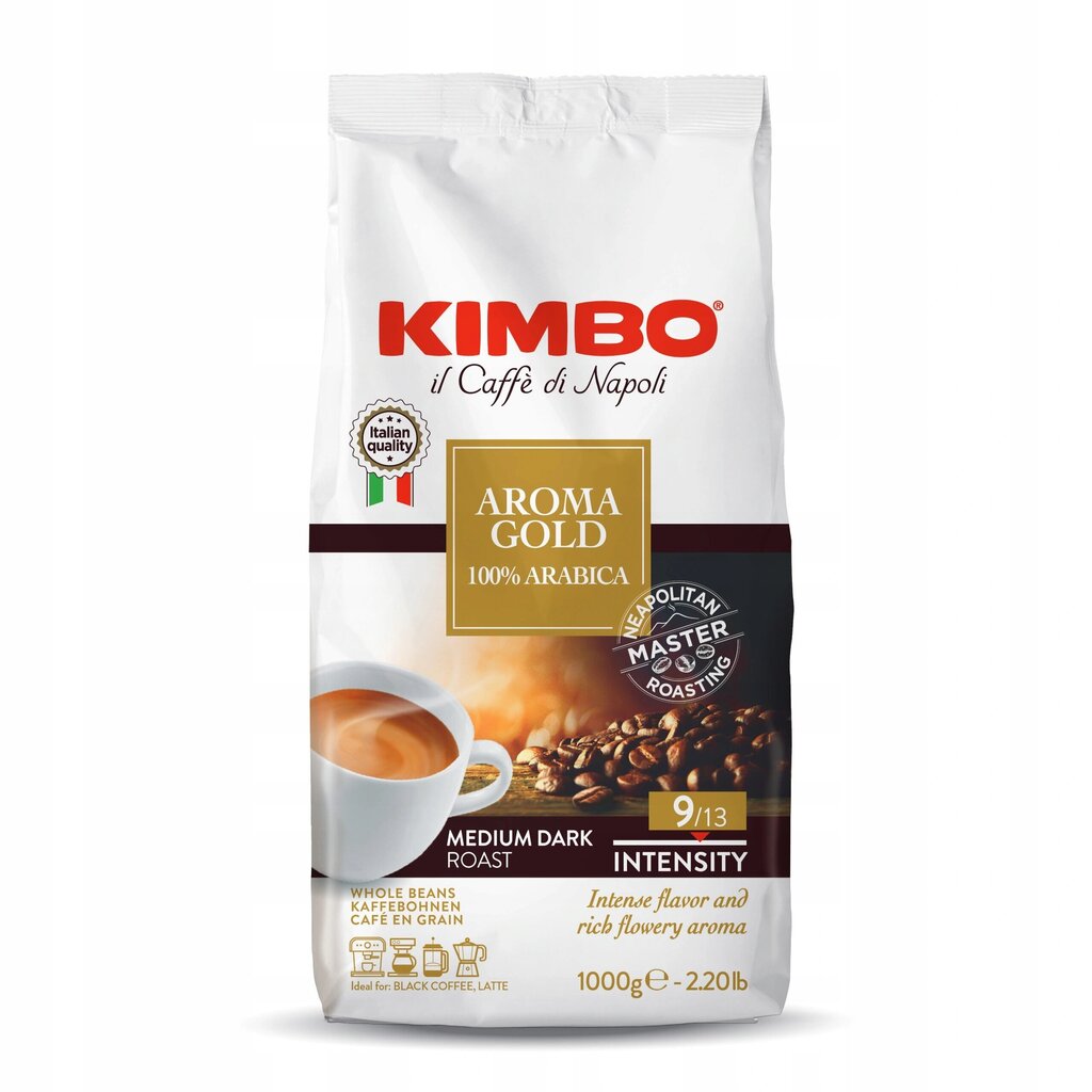 Kohvioad Kimbo Aroma Gold, 1 kg цена и информация | Kohv ja kakao | hansapost.ee