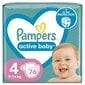 Mähkmed Pampers Active Baby, Giant Pack, 4 suurus, 9-14 kg, 76 tk. цена и информация | Mähkmed, riidest mähkmed | hansapost.ee