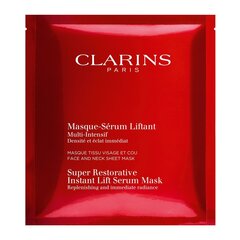 Омолаживающая листовая маска для лица и шеи Clarins Super Restorative Instant Lift 5х30 мл цена и информация | Маски для лица, патчи для глаз | hansapost.ee