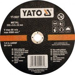 Metalli lõikeketas Yato YT-5927, 230*2.0*22 mm hind ja info | Käsitööriistad | hansapost.ee