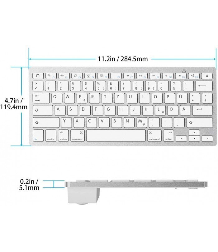 Juhtmevaba bluetooth klaviatuur, valge цена и информация | Klaviatuurid | hansapost.ee