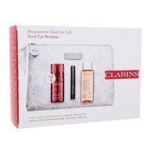 Kosmeetikakomplekt Clarins: silmakreem Total Eye Lift, 15 ml + mitsellaarvesi 50 ml + ripsmetušš Wonder Perfect Mascara 4D, 3 ml + kosmeetikakott hind ja info | Silmakreemid ja seerumid | hansapost.ee