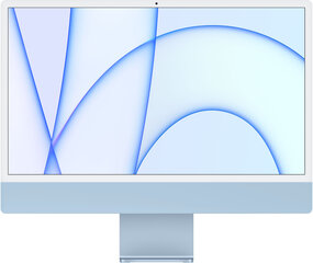 Apple iMac 24” M1 8/256GB Blue SWE MGPK3KS/A цена и информация | Стационарные компьютеры | hansapost.ee