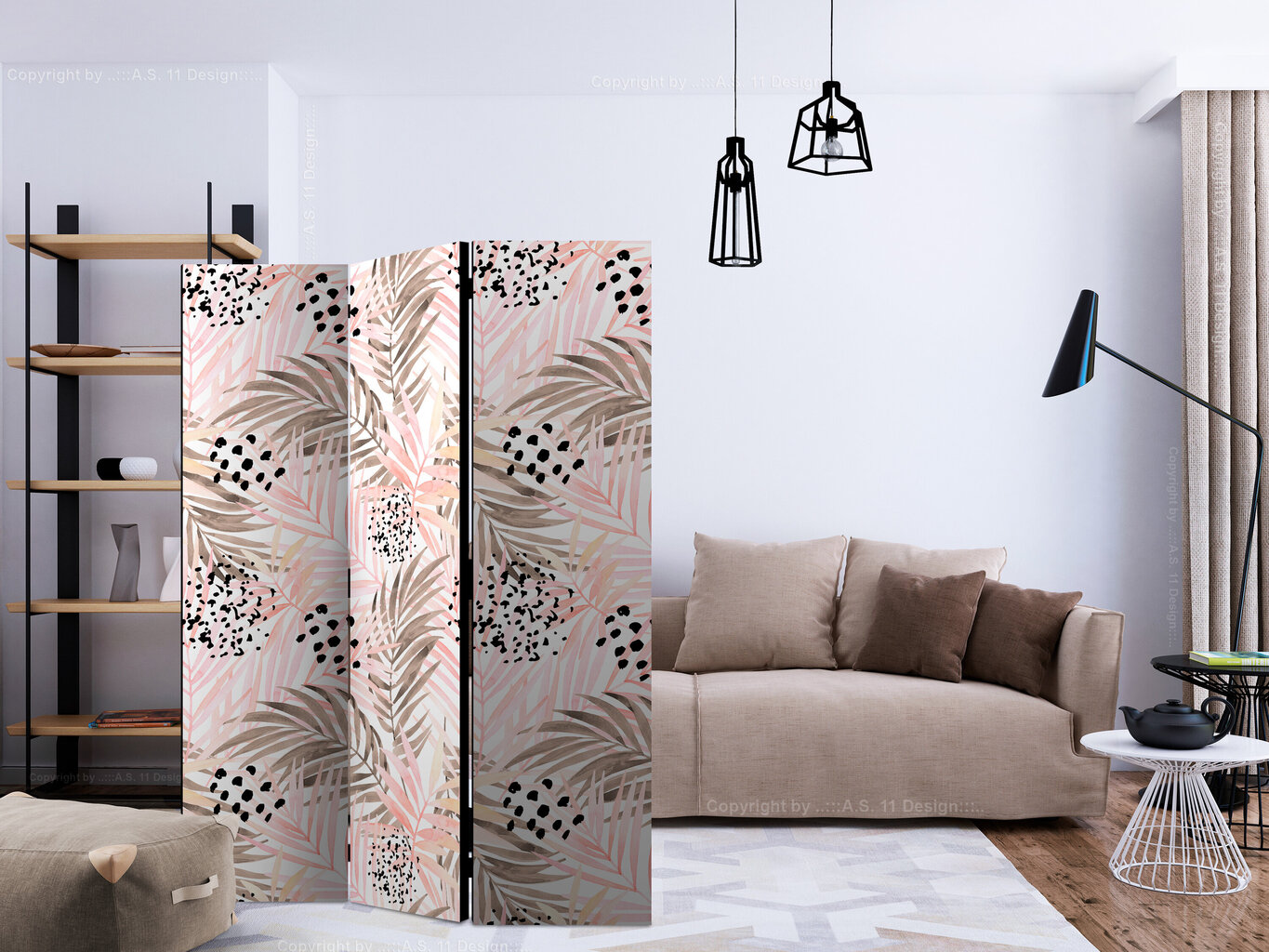 Ruumijaotur - Pink Palm Leaves [Room Dividers] hind ja info | Sirmid ja vaheseinad | hansapost.ee