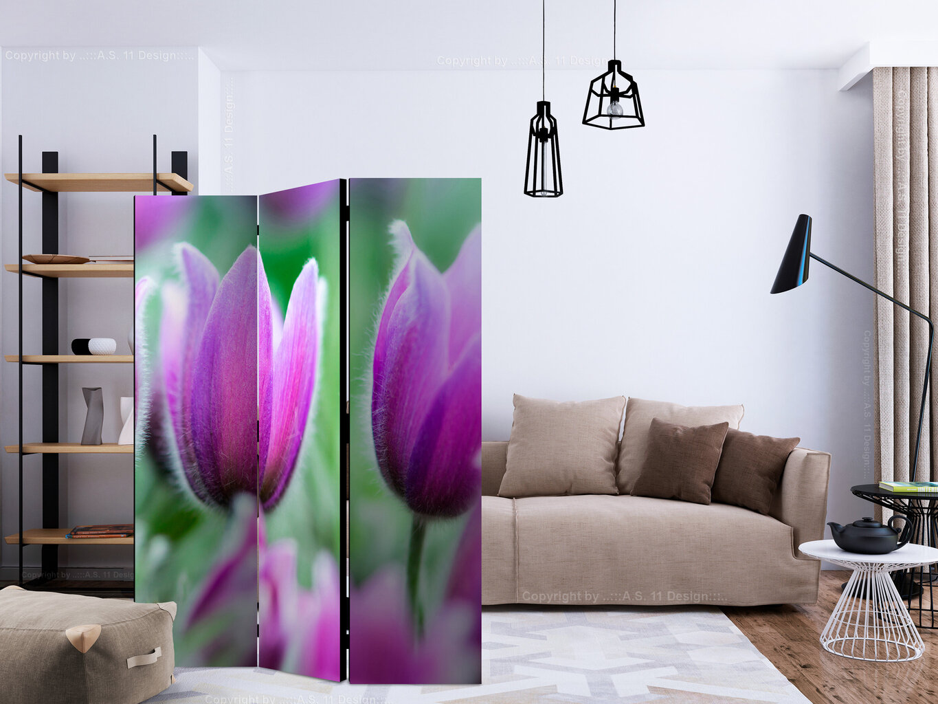 Ruumijaotur - Purple spring tulips [Room Dividers] hind ja info | Sirmid ja vaheseinad | hansapost.ee
