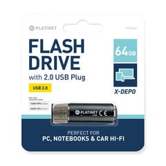 Флэш-накопитель Platinet 42117, 64 ГБ цена и информация | USB накопители | hansapost.ee