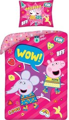 Laste voodipesukomplekt Peppa Pig, 140x200, 2-osaline цена и информация | Детское постельное бельё | hansapost.ee