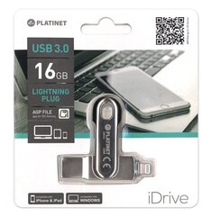 Platinet PMFL163A iDrive 16GB USB 3.0 + Lightning Флеш Память Серебряная цена и информация | USB накопители данных | hansapost.ee