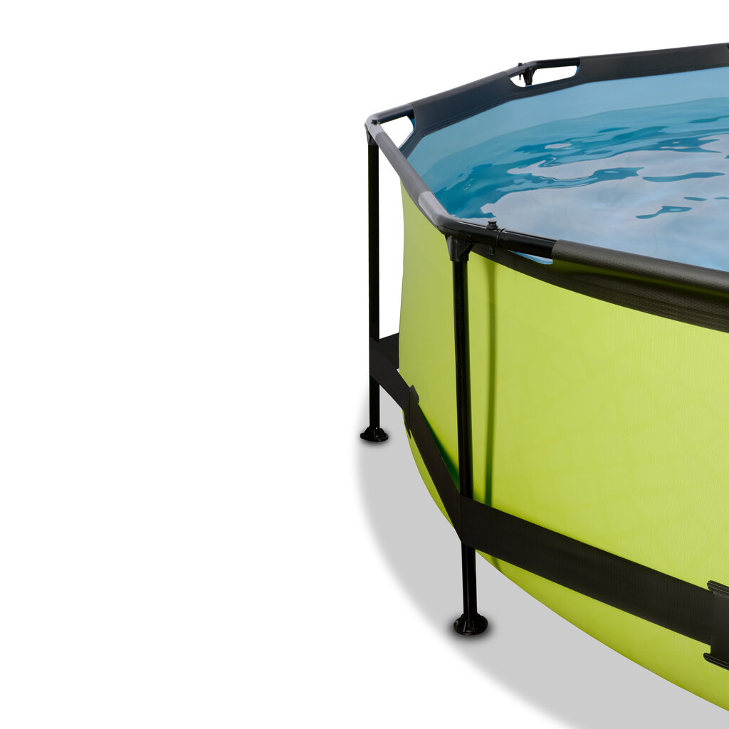 Karkassiga bassein filtri ja katusega Exit Lime ø244x76 cm, roheline цена и информация | Basseinid | hansapost.ee
