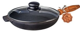 Чугунная сковорода с крышкой, 26x4 см, со съемной ручкой цена и информация | Cковородки | hansapost.ee