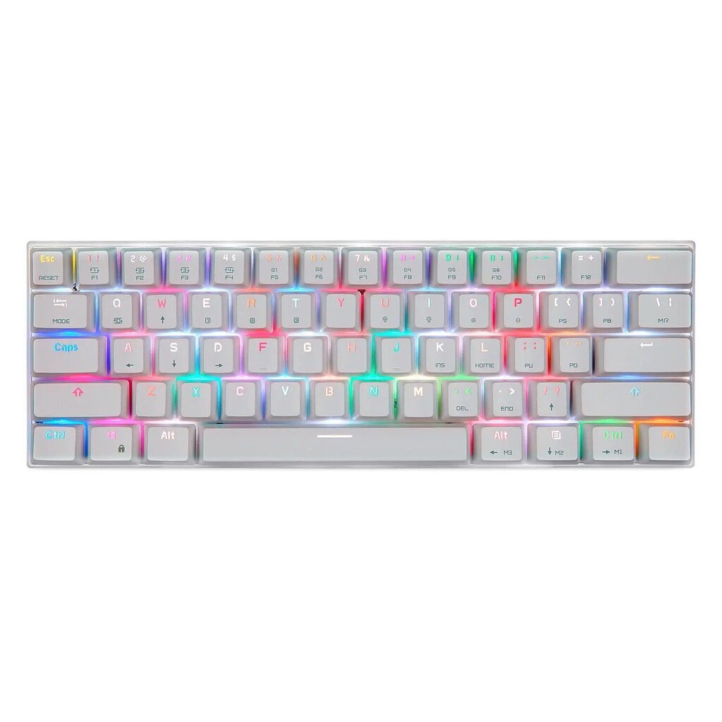 Klaviatuur Motospeed CK62 valge juhtmevaba 60% RGB taustvalgustusega hind ja info | Klaviatuurid | hansapost.ee