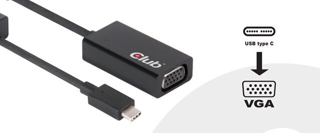 Club 3D CAC-1502, USB-C/VGA, 0.15 m hind ja info | Juhtmed ja kaablid | hansapost.ee