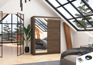 LED valgustusega kapp ADRK Furniture Bianco, pruun цена и информация | Шкафы | hansapost.ee