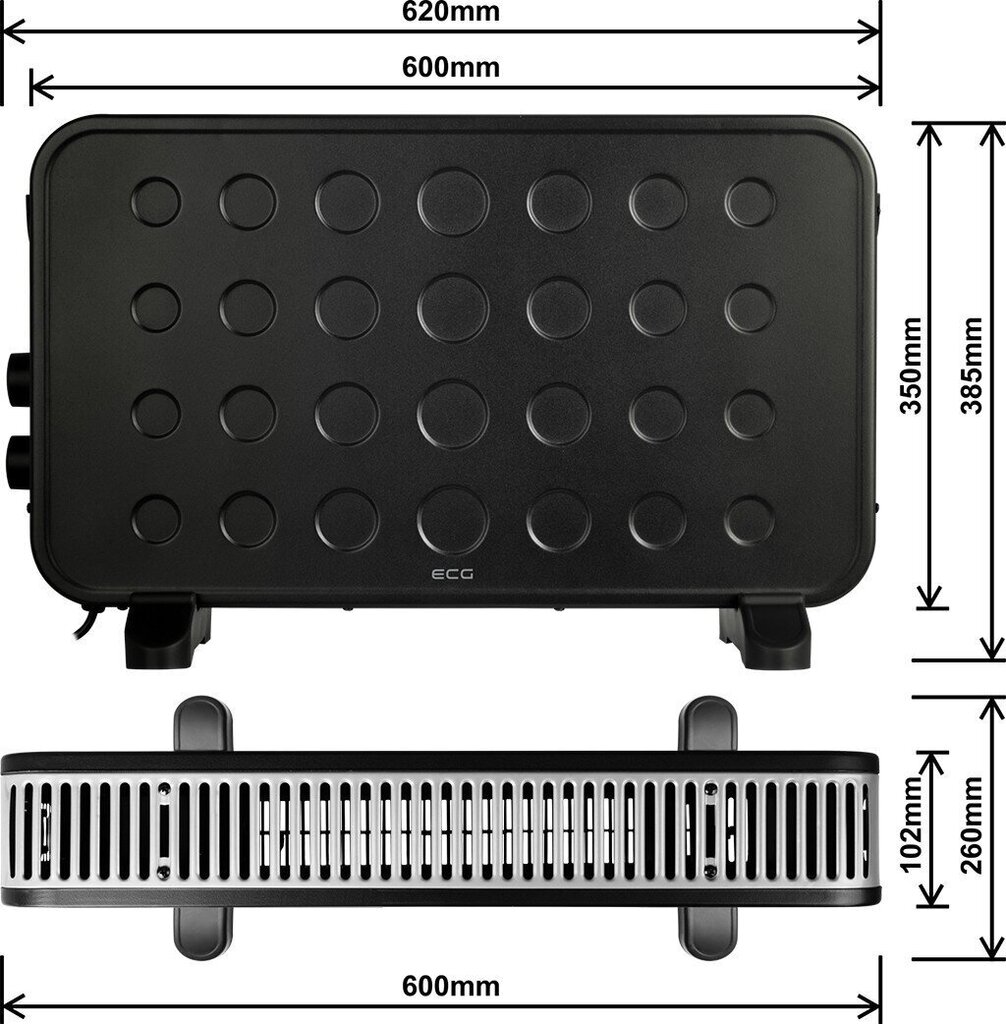 Konvektsioon küttekeha ECG TK 2070 Black цена и информация | Küttekehad | hansapost.ee