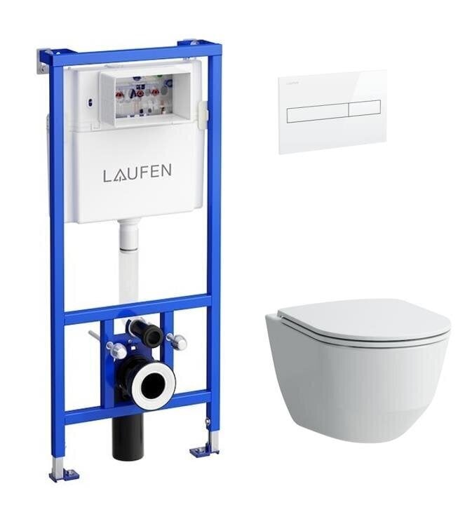 WC-komplekt Laufen Pro + LIS CW1 + Slim aeglnae kaas + valge võti цена и информация | WС-potid | hansapost.ee