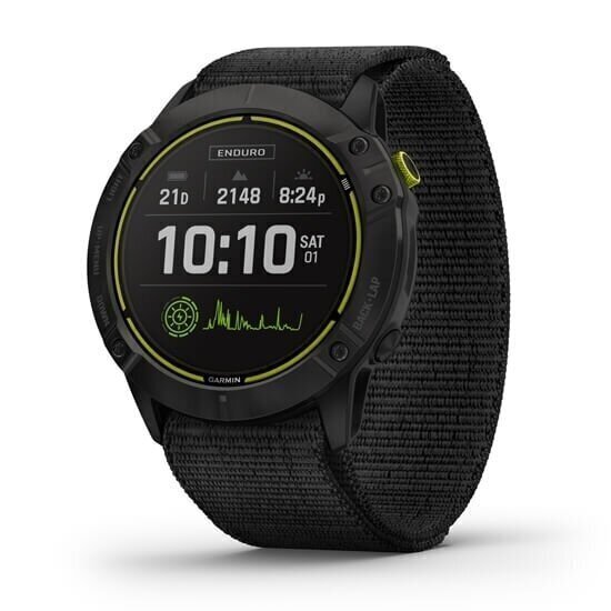 Garmin Enduro Carbon Gray DLC Titanium/Black UltraFit Nylon hind ja info | Nutikellad, laste nutikellad | hansapost.ee