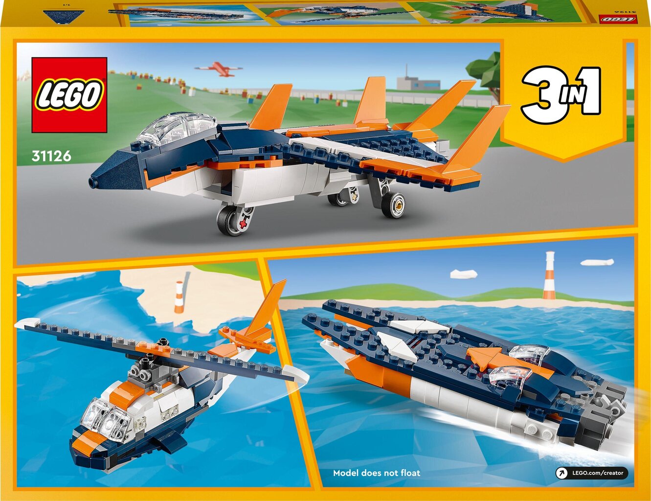 31126 LEGO® Creator Ülehelikiirusega lennuk hind ja info | Klotsid ja konstruktorid | hansapost.ee