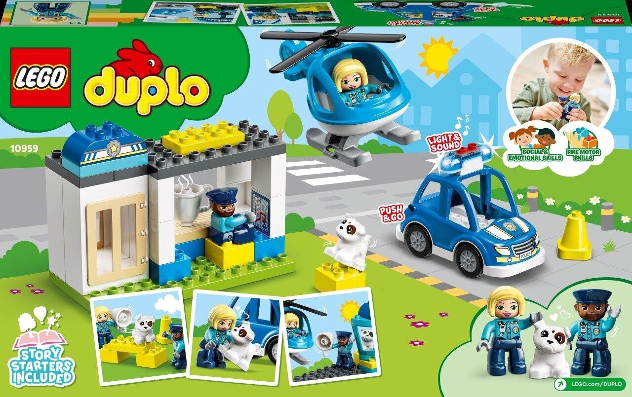 10959 LEGO® DUPLO Politseijaoskond ja helikopter цена и информация | Klotsid ja konstruktorid | hansapost.ee