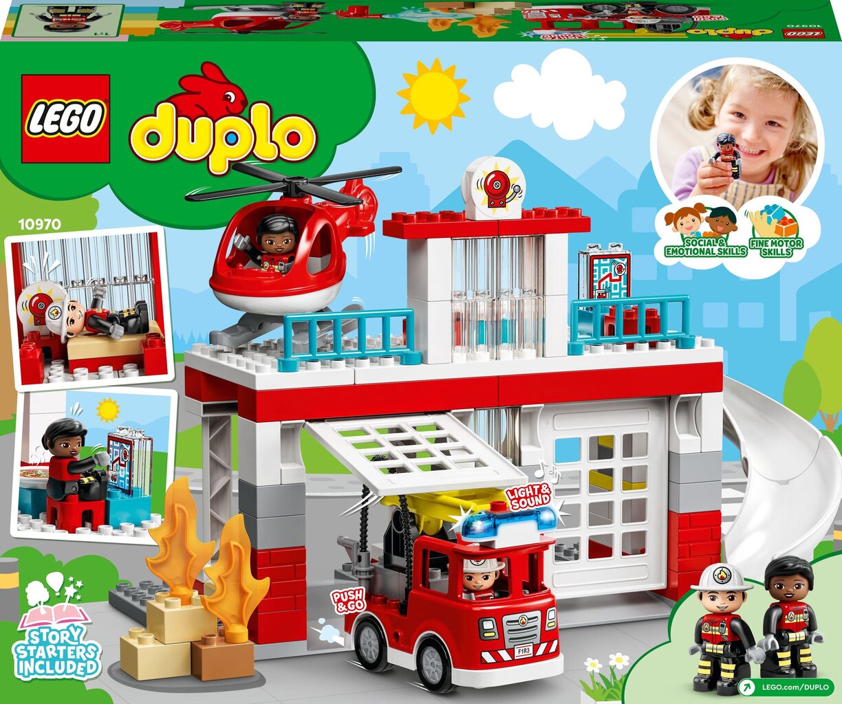 10970 LEGO® DUPLO Town Tuletõrjedepoo ja helikopter цена и информация | Klotsid ja konstruktorid | hansapost.ee