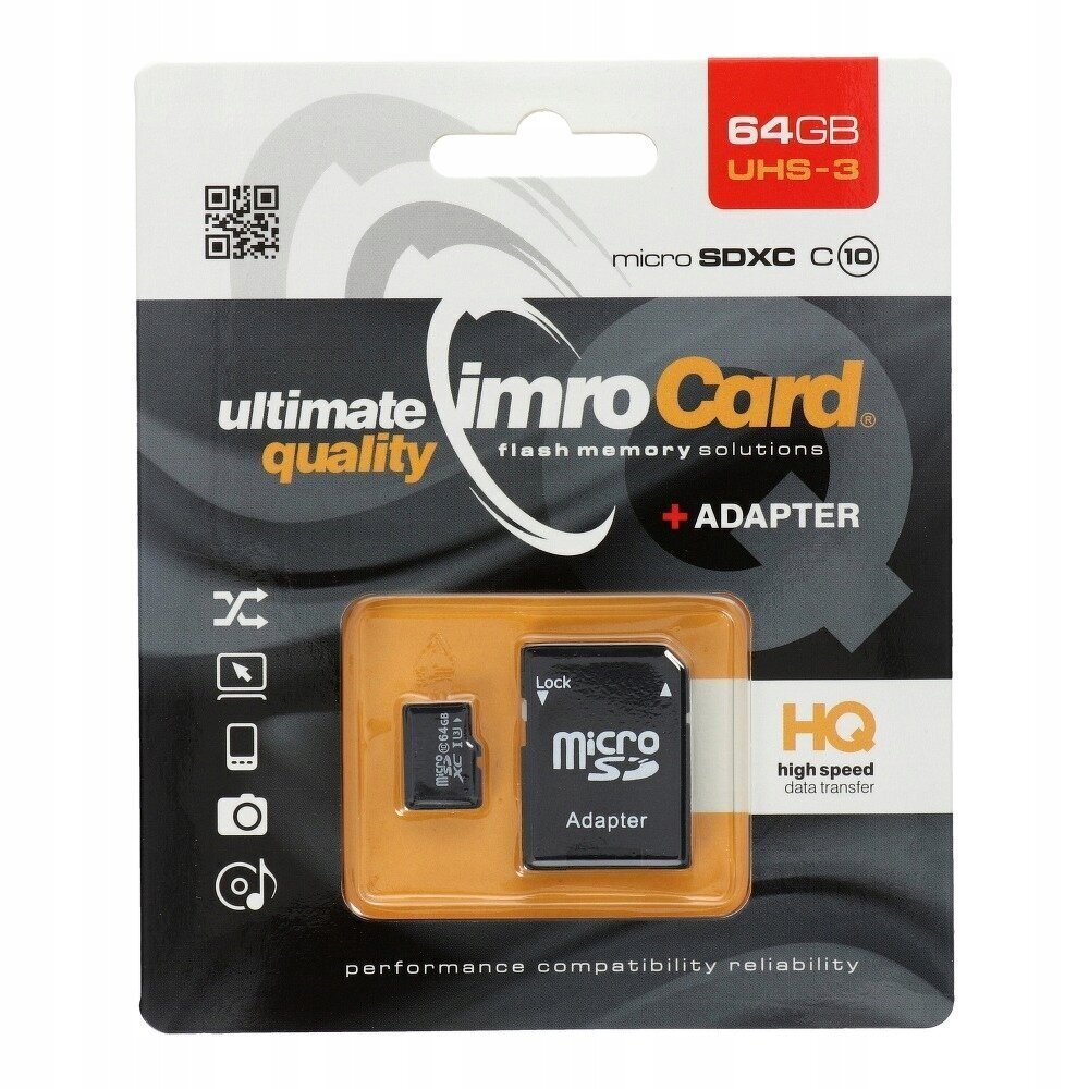 IImroCard, 64 GB + adapter hind ja info | Mälukaardid mobiiltelefonidele | hansapost.ee