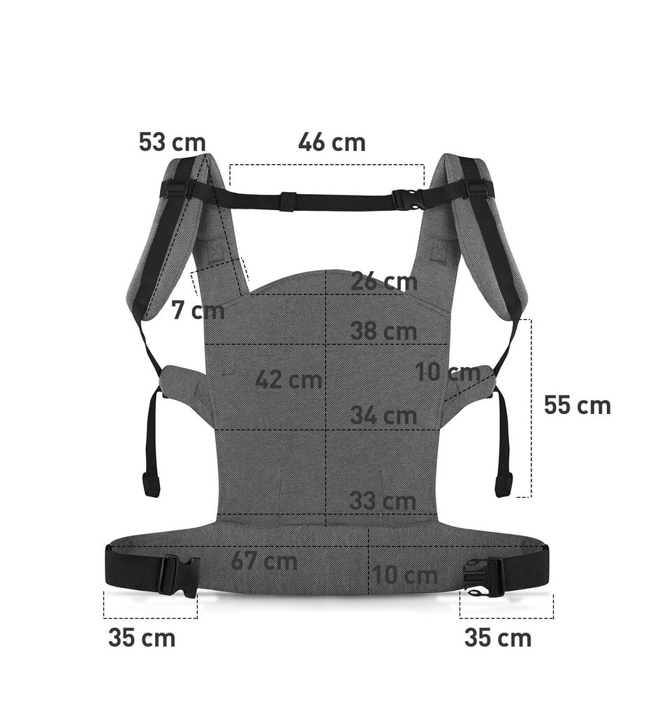 Ergonoomiline lapse kandekott Kinderkraft Milo, black hind ja info | Kõhukotid, kandekotid | hansapost.ee