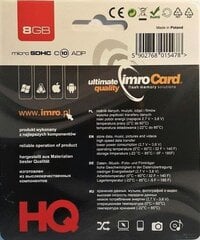 Imro KOM000654 MicroSD 8GB hind ja info | Imro Mobiiltelefonid, fotokaamerad, nutiseadmed | hansapost.ee