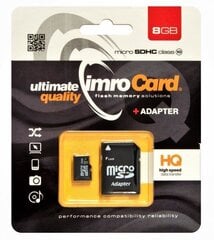 Imro KOM000654 MicroSD 8GB цена и информация | Imro Мобильные телефоны, Фото и Видео | hansapost.ee