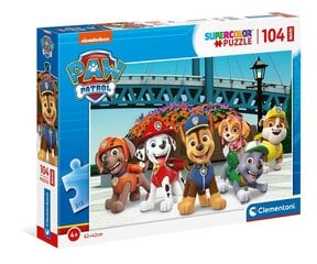 Pusle Clementoni Supercolor Puzzle Käpapatrull (Paw Patrol), 23755, 104 osaline hind ja info | Pusled lastele ja täiskasvanutele | hansapost.ee