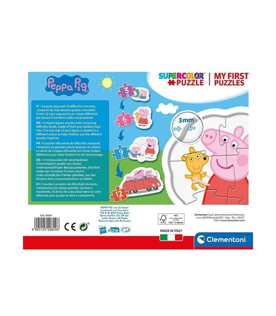 Puslede komplekt Clementoni My First Puzzle Põrsas Peppa (Peppa Pig), 3-, 6-, 9-, 12-osaline. hind ja info | Pusled lastele ja täiskasvanutele | hansapost.ee