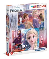 Pusle Frozen II, Clementoni, 2 x 60 tk hind ja info | Pusled lastele ja täiskasvanutele | hansapost.ee