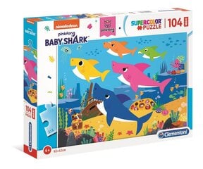 Головоломка Clementoni Baby Shark, 104 детали цена и информация | Пазлы | hansapost.ee