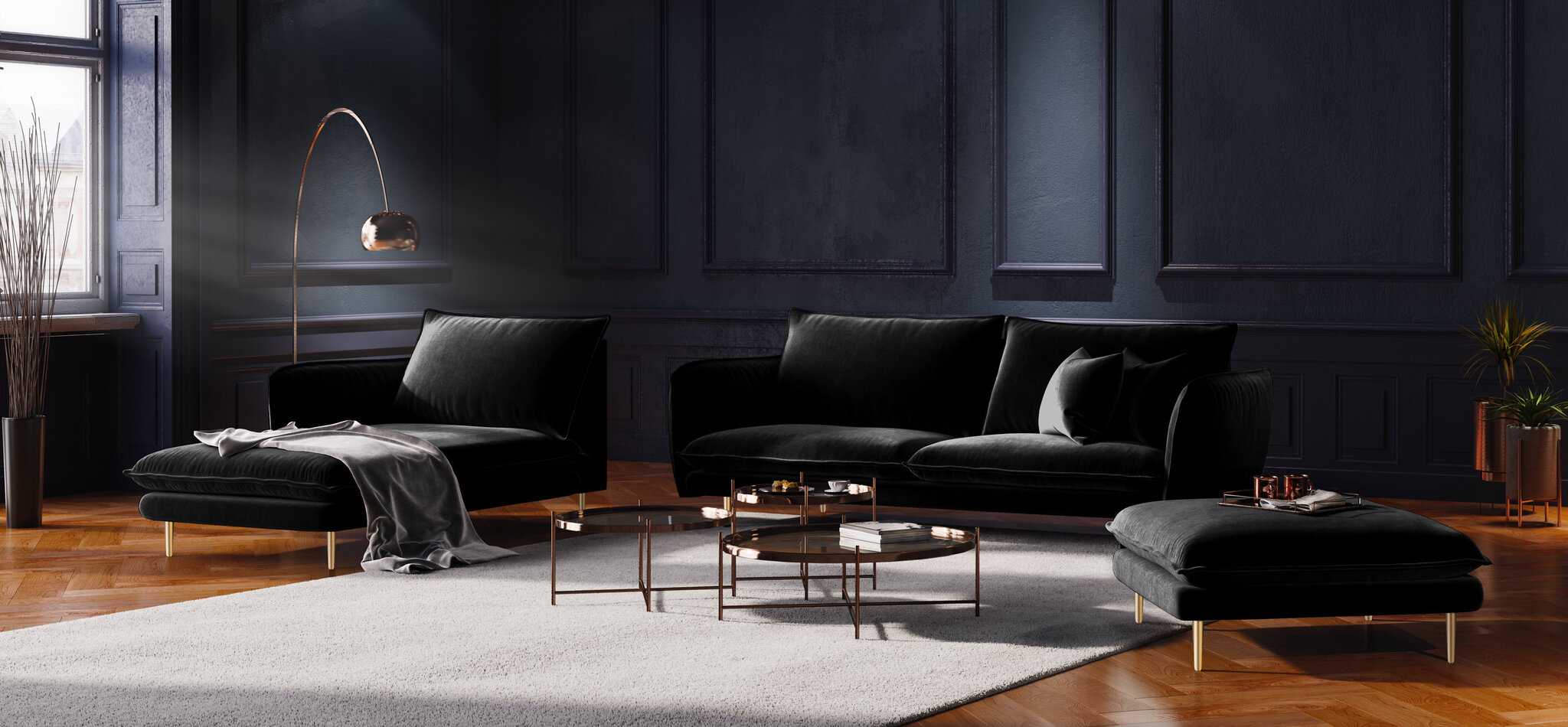 Pehme mööbli komplekt Cosmopolitan Design Florence, must цена и информация | Pehme mööbli komplektid | hansapost.ee