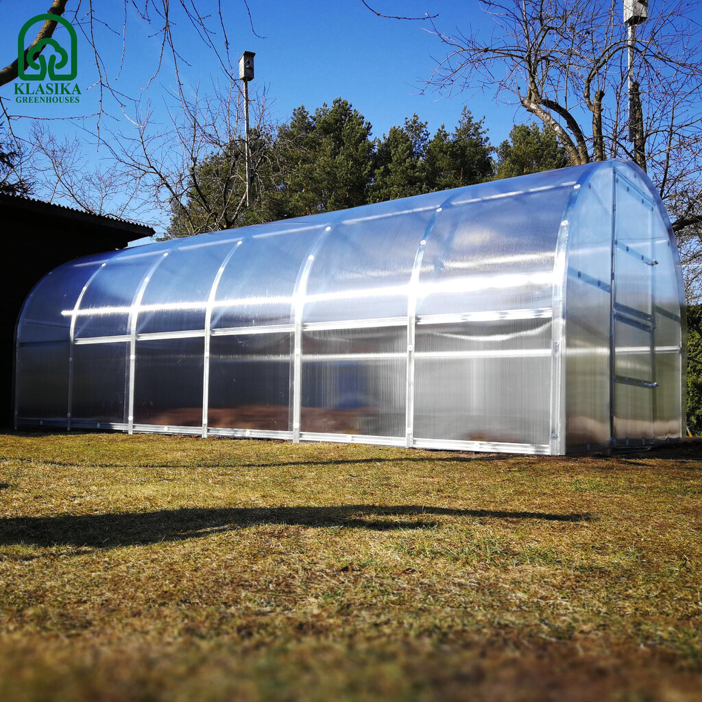 Kasvuhoone KLASIKA 24 m2 (3x8 m) kaetud polükarbonaadist kattega hind ja info | Kasvuhooned ja peenrakastid | hansapost.ee
